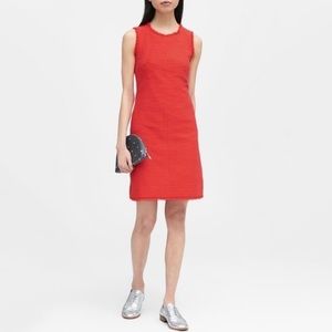 Banana Republic Red Tweed Fringe Dress NWT